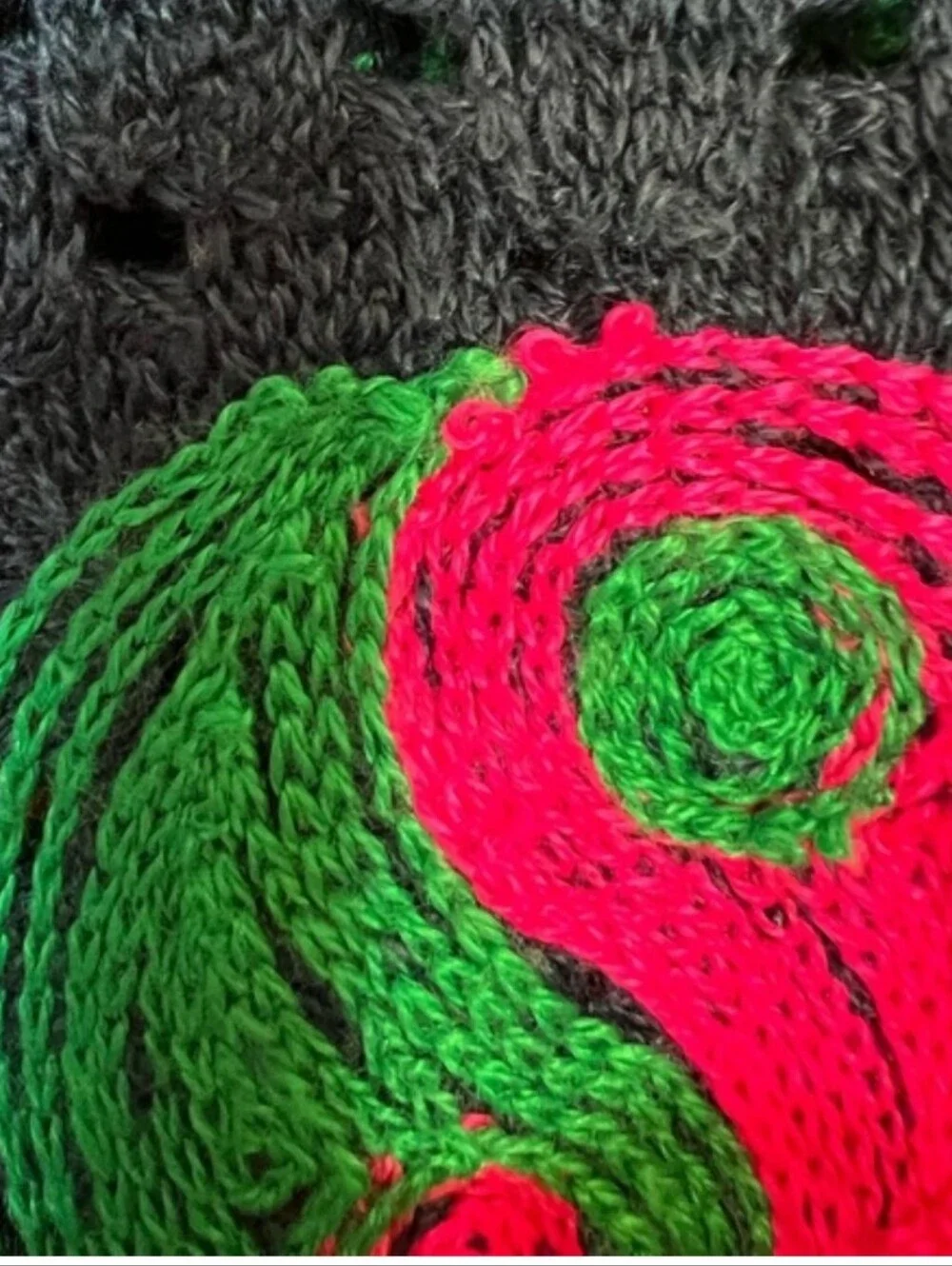Magaschoni Home NWT Colorful Crochet Granny Square Throw Blanket Yin Yang Design